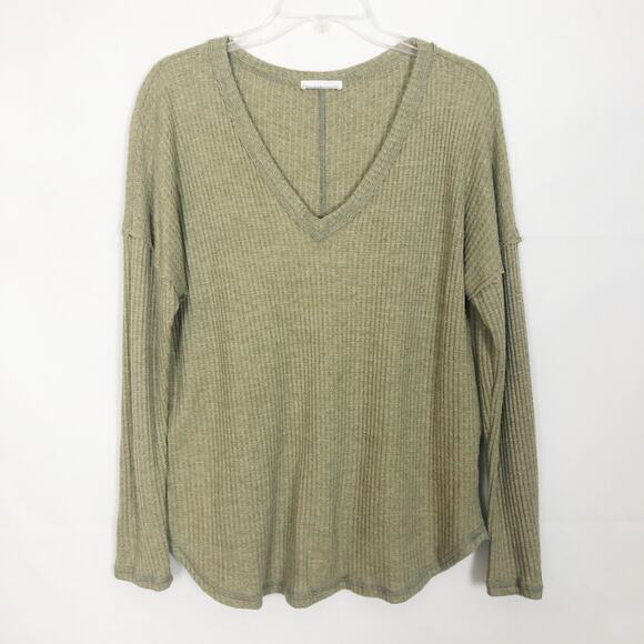 First Love by Lovelyn Waffle Knit Long Sleeve Top Size Large - Picture 1 of 10